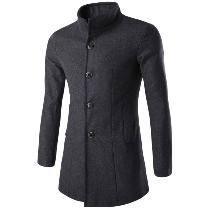 Elegant Trenchcoat for Menn med Klassisk Krage