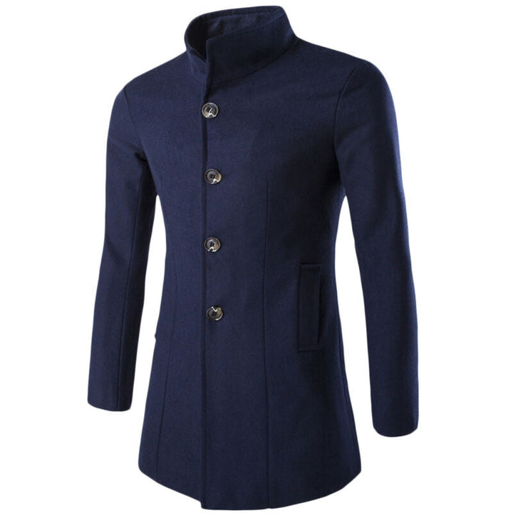 Elegant Trenchcoat for Menn med Klassisk Krage