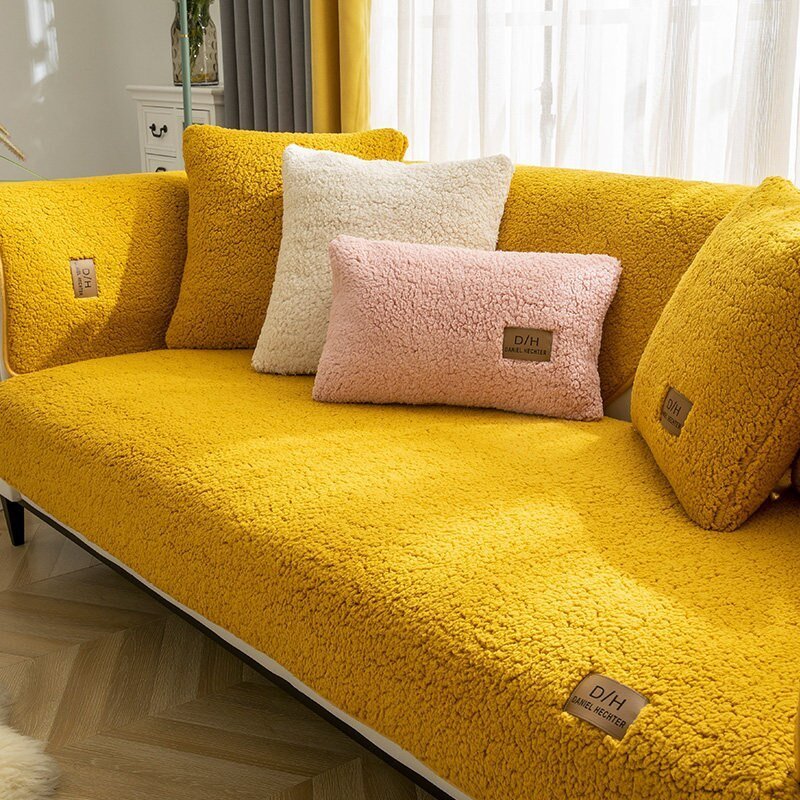 Koselig Sofa Trekk for Vinter med Anti-Skli Design