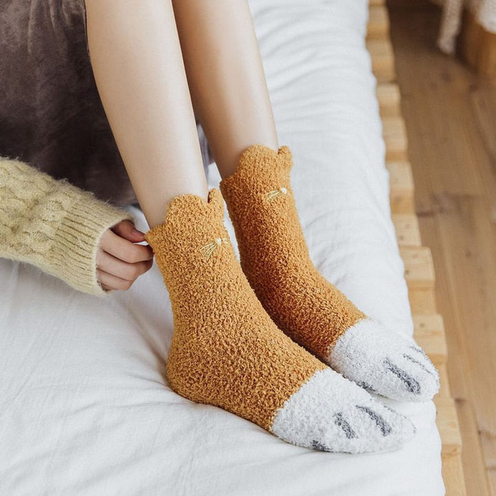 Unisex Koselige Kattpotesokker for Dame EU35-41