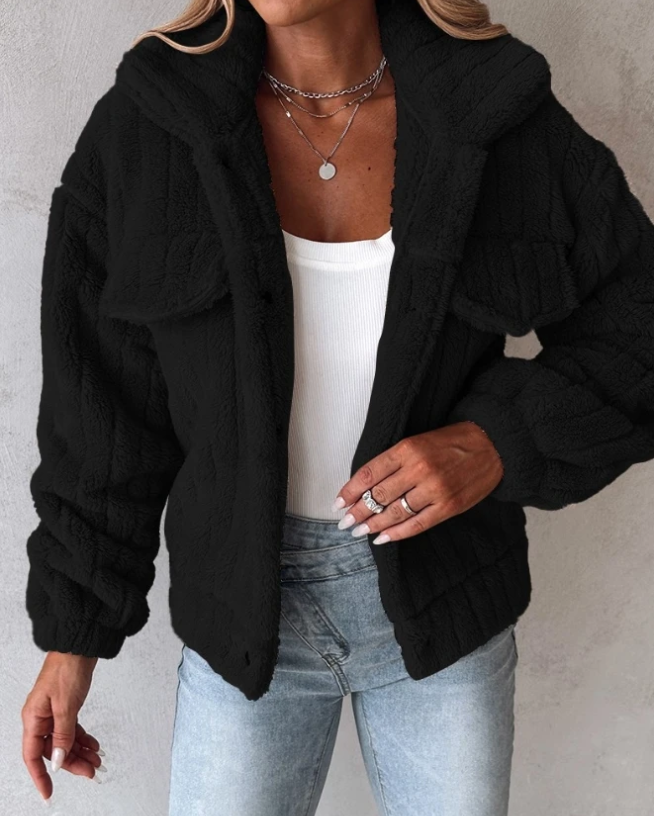 Kvinne Oversized Teddykåpe for Maksimal Stil og Varme