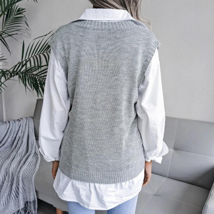 Kvinne Strikkvest med Moderne Design og Allsidig Stil
