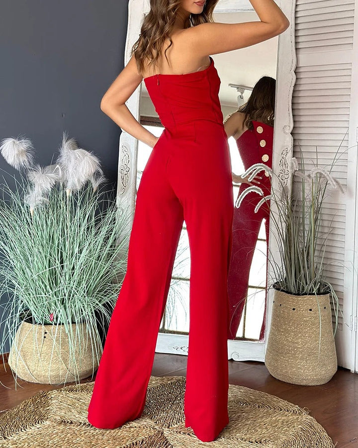 Kvinners Asymmetrisk Bandeau-Jumpsuit