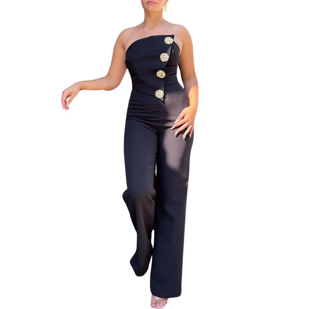 Kvinners Asymmetrisk Bandeau-Jumpsuit