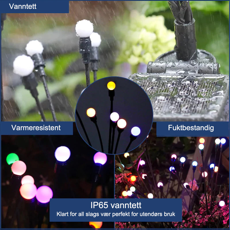 LED Ildflue Solcellelys - Fargeendring Hagebelysning