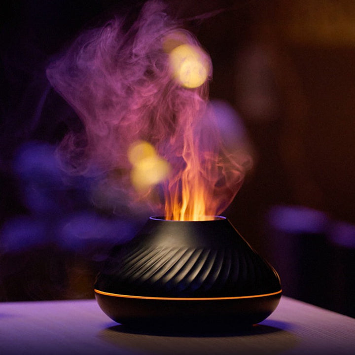 LED Luftfukter med Vulkanflamme for Atmosfære og Velvære