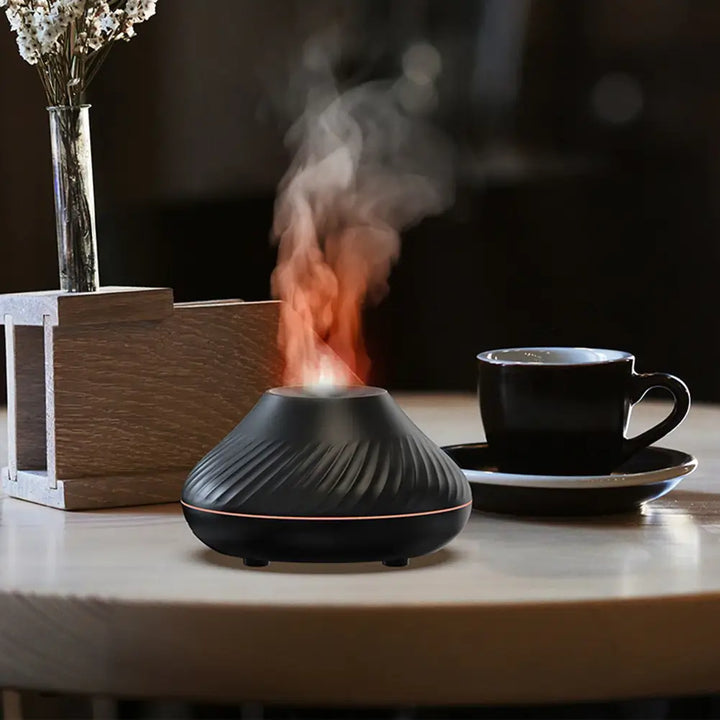 LED Luftfukter med Vulkanflamme for Atmosfære og Velvære