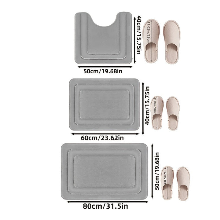Luksuriøst 3-delt Baderomsmatte Sett i Memory Foam