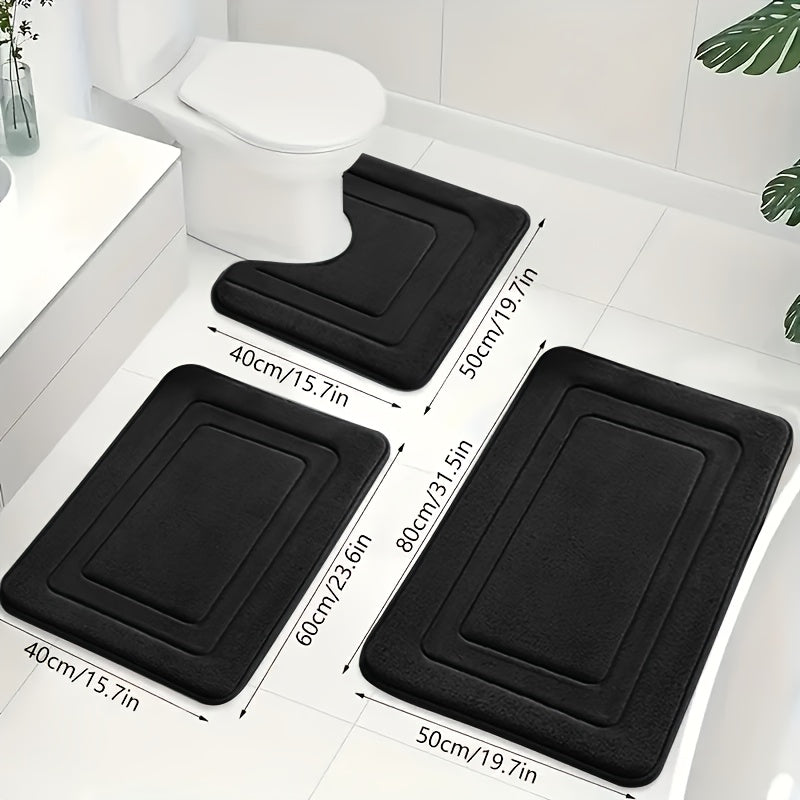 Luksuriøst 3-delt Baderomsmatte Sett i Memory Foam