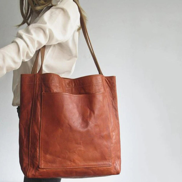 Borsa a tracolla da donna in pelle con cerniera e forma capiente