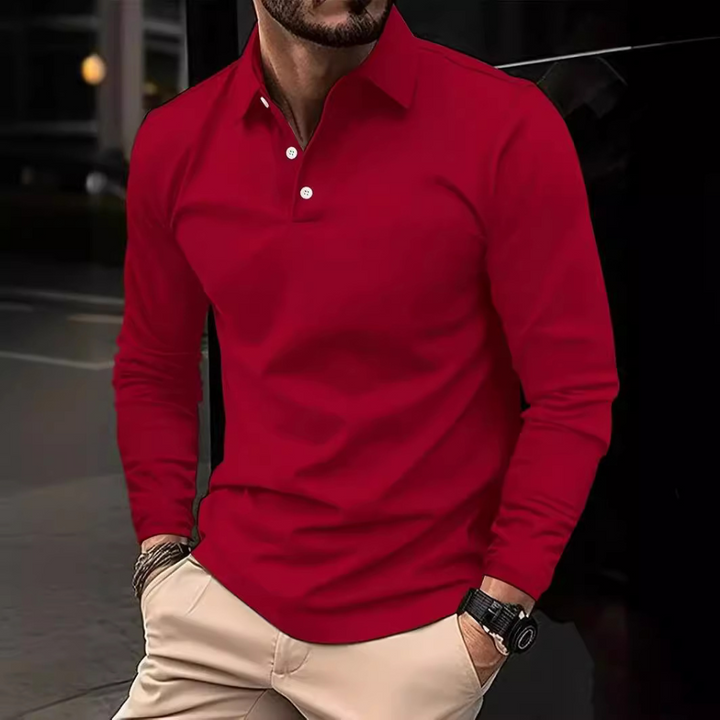 Herre Langermet Poloshirt - Tidløs Stil og Allsidig Komfort