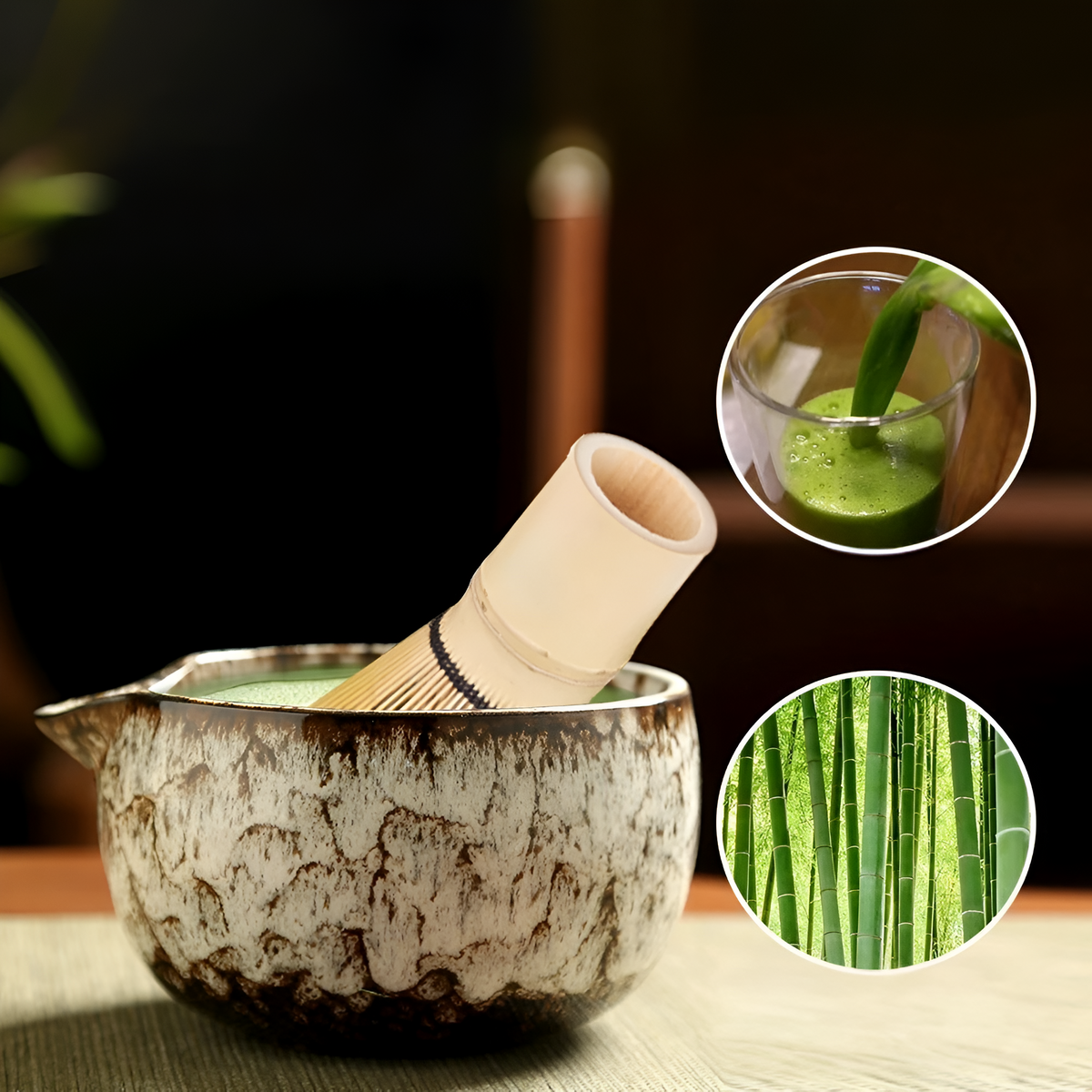 Matcha Tesæt i 6 Dele med Bambuspisker til Teceremoni