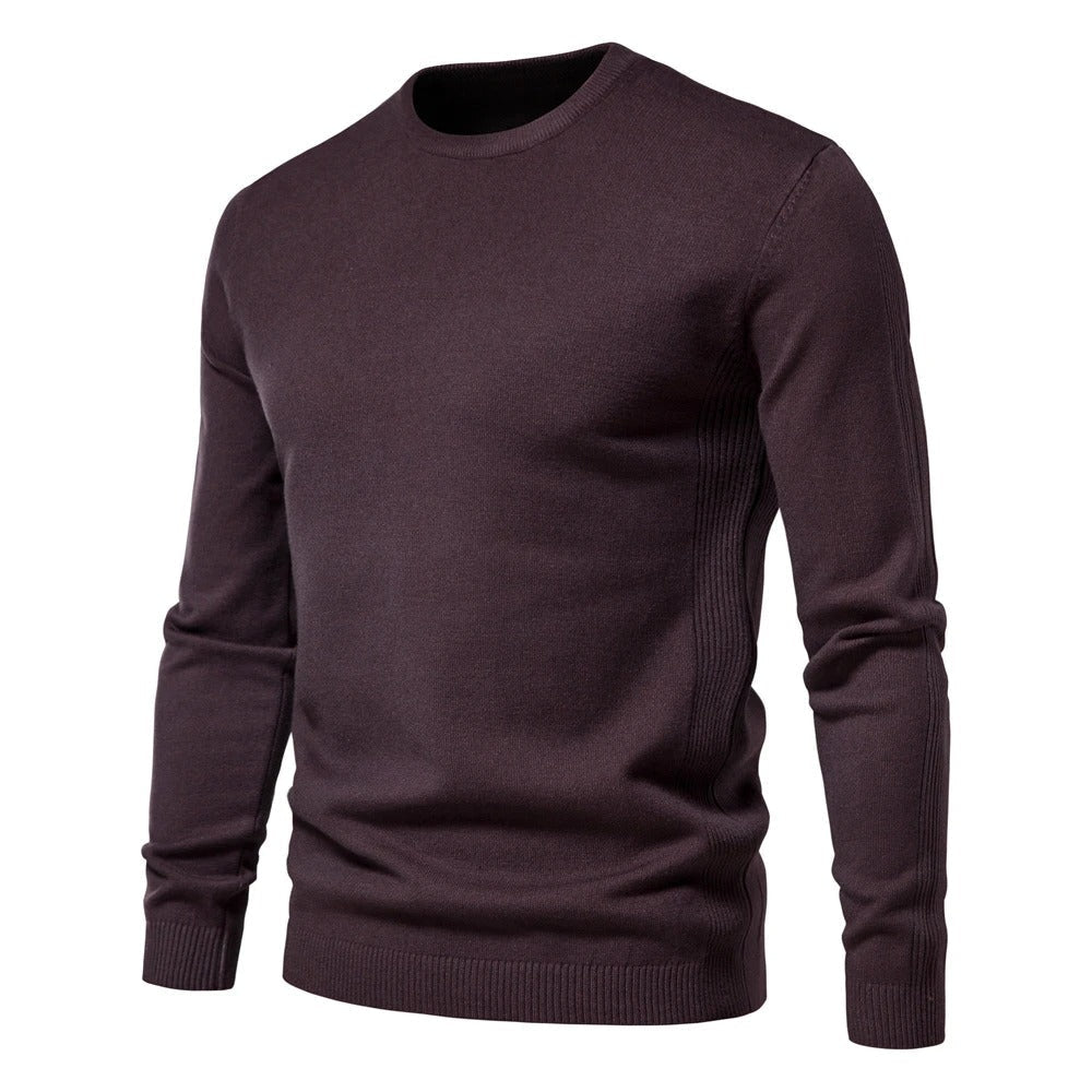 Menns Slim Pullover - Varm O-hals Genser