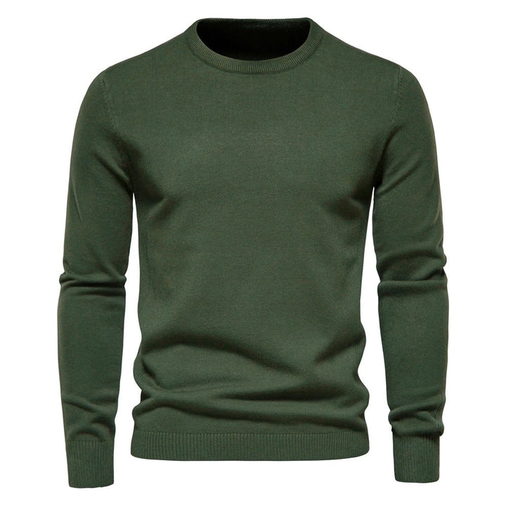 Menns Slim Pullover - Varm O-hals Genser