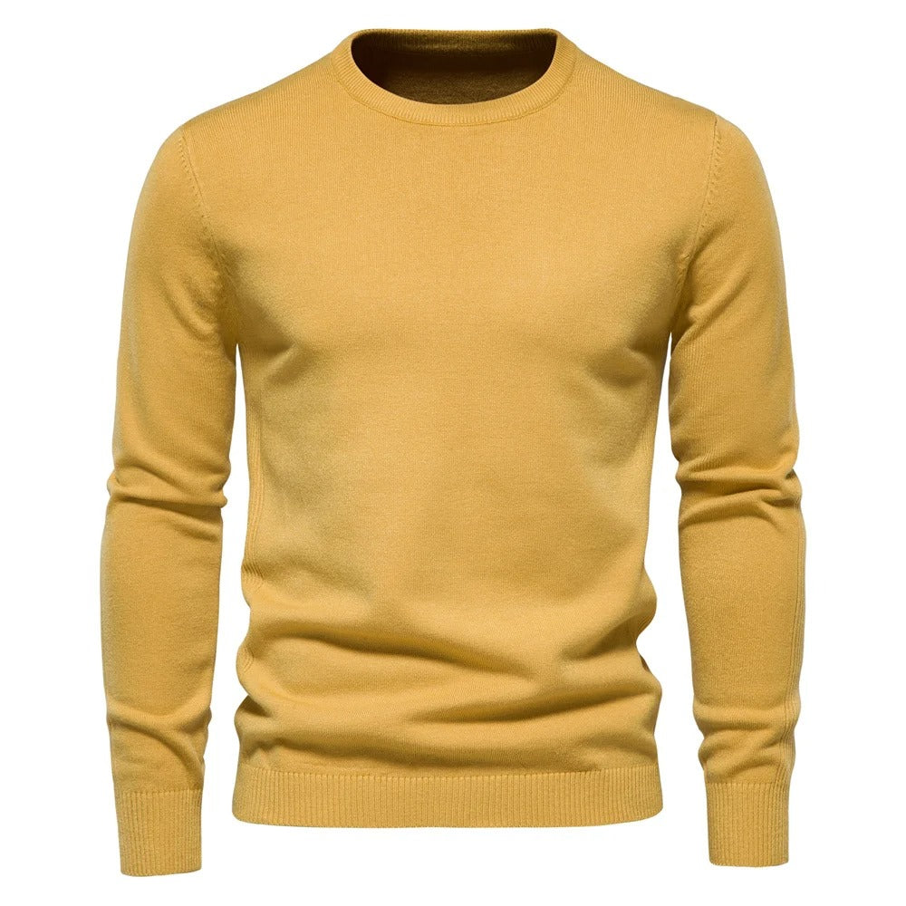 Menns Slim Pullover - Varm O-hals Genser