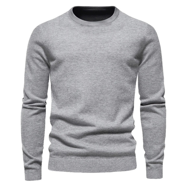 Menns Slim Pullover - Varm O-hals Genser