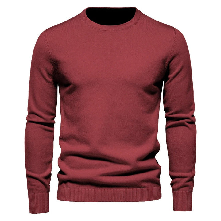 Menns Slim Pullover - Varm O-hals Genser