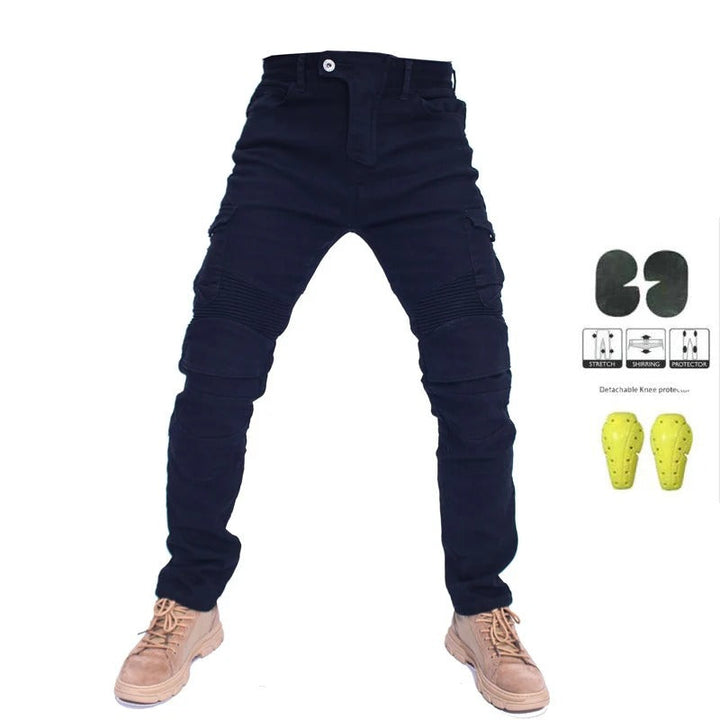 Menns Slitesterke Motorsykkeljeans for Stil og Beskyttelse