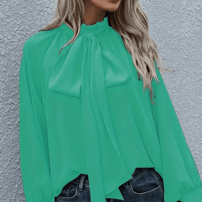 Kvinner Langermet Bluse – Minimalistisk Eleganse for Enhver Anledning