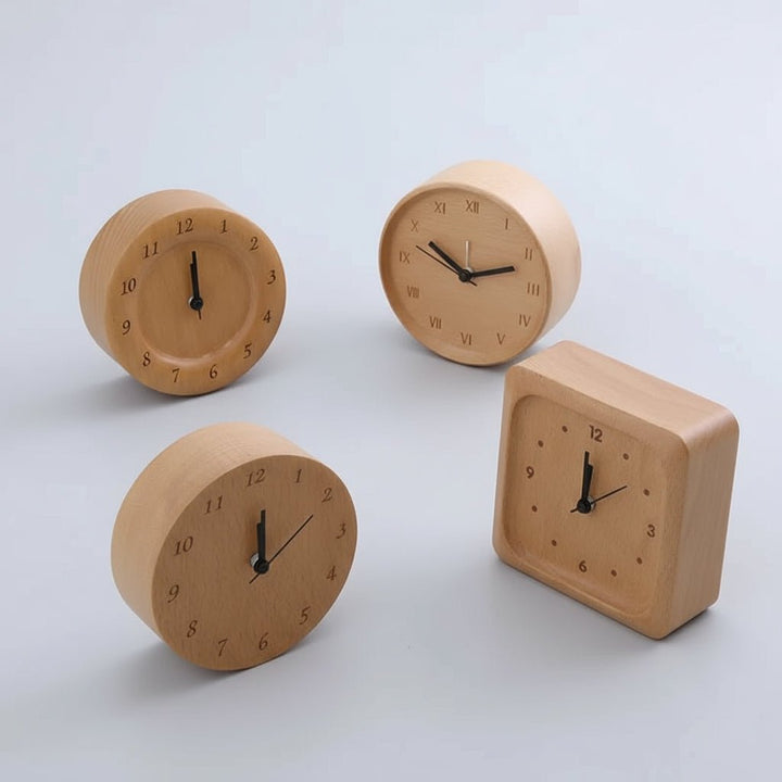 Minimalistisk Vekkerklokke i Bøketre
