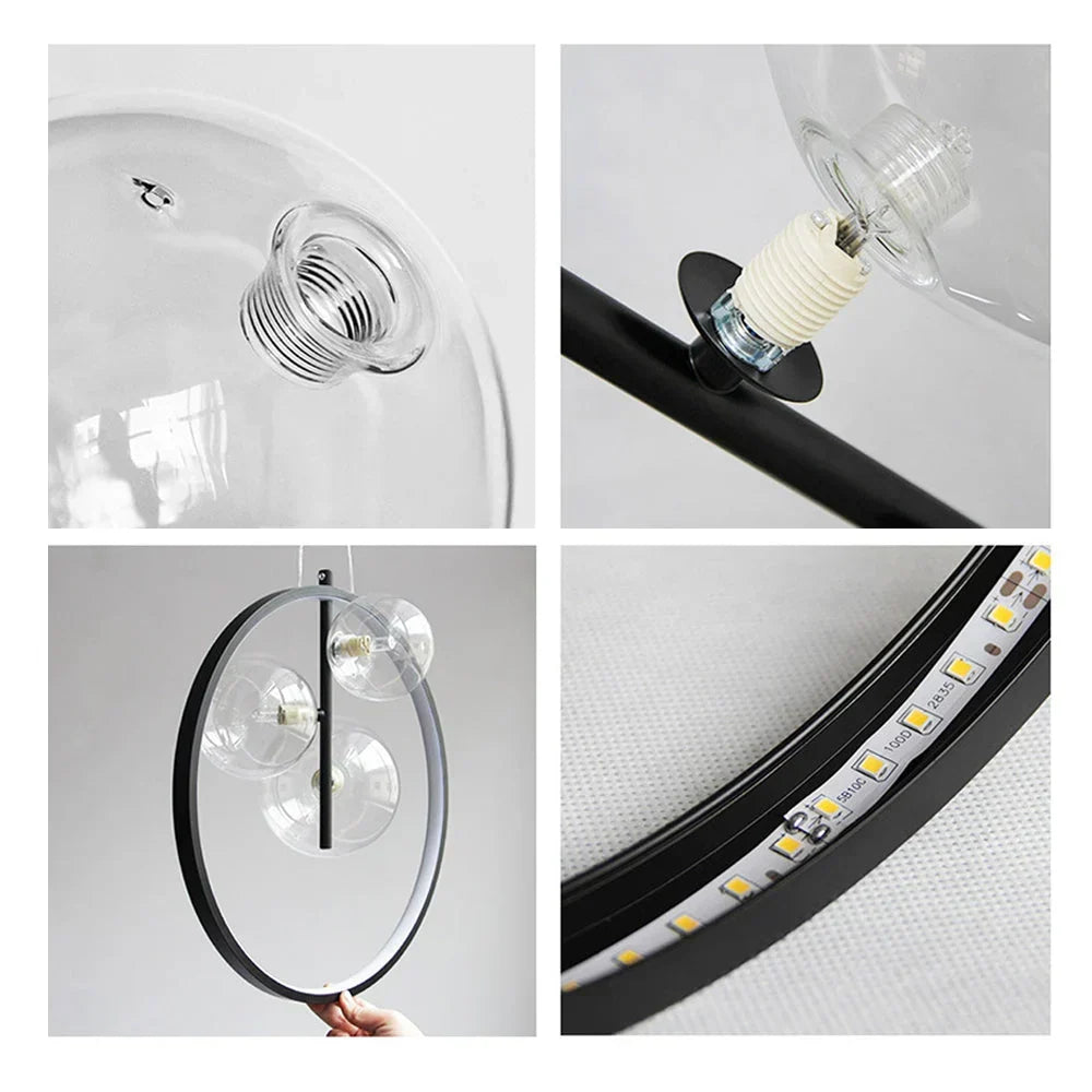 Moderne Bubble Glass Pendellampe - Industriell Eleganse