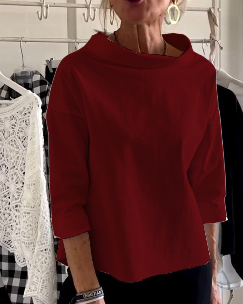 Dame Topp Moderne Høy Krage - Elegant &amp; Pustende