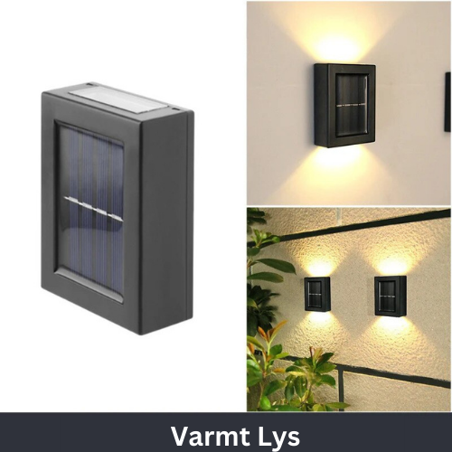 Solcelledrevne Vegglamper - IP65 Vanntette LED Lys