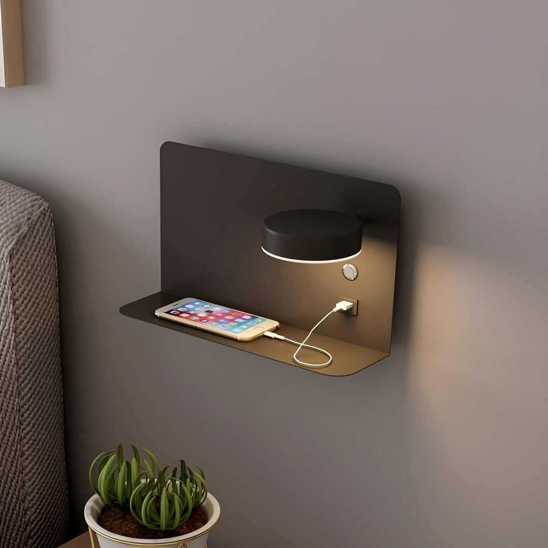 Moderne Vegglampe med USB-lader og Bryter for Hjemmet
