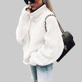 Oversized Strikkegenser for Damer: Perfekt Høy Hals & Batwing-Ermer