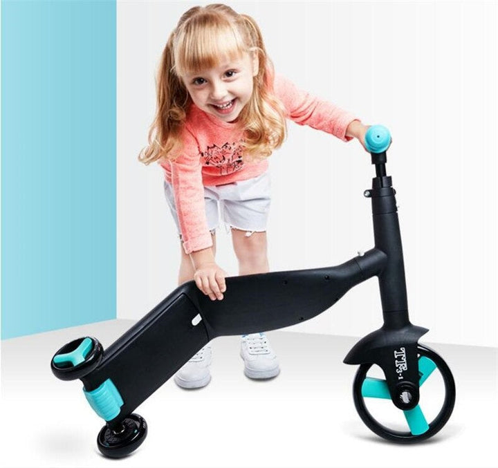 3-i-1 Barnescooter: Balanse-, Trehjulssykkel &amp; Sparkesykkel