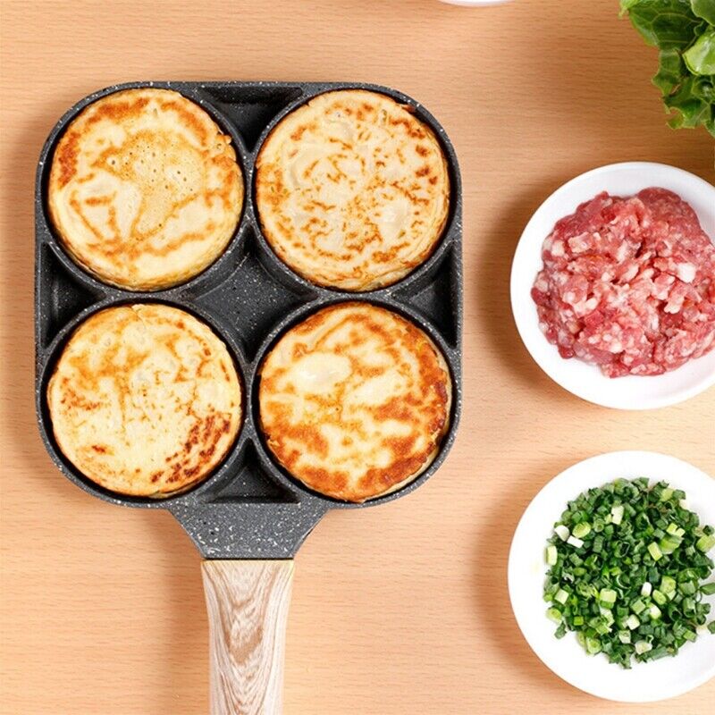 Stekepanne i Rustfritt Stål for 4 Egg med Nonstick Belegg