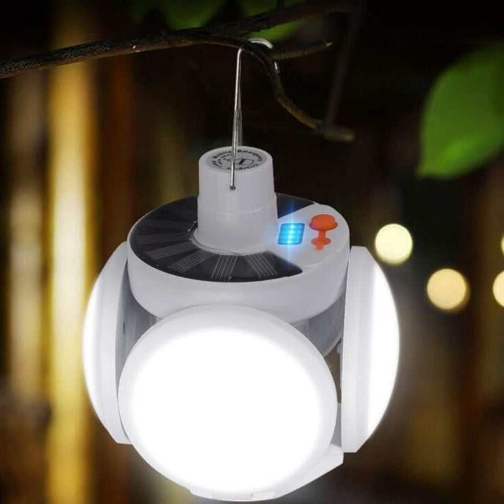 Sammenleggbar Solcelle LED-pære for Camping og Utendørsbruk
