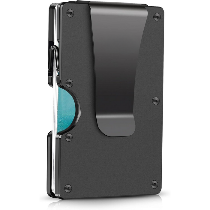 Portafoglio sottile con blocco RFID e fermasoldi