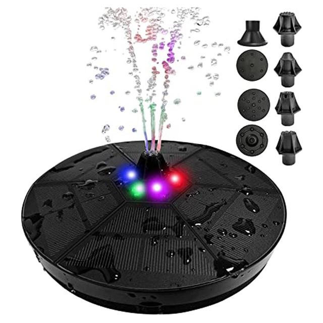 Soldrevet Fontenepumpe | Hagedekorasjon med Lys - Solenergi