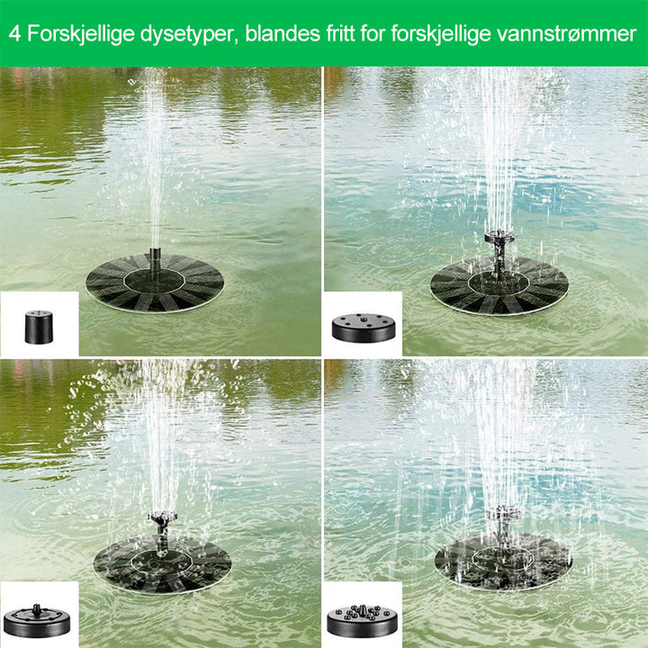 Soldrevet Fontenepumpe | Hagedekorasjon med Lys - Solenergi