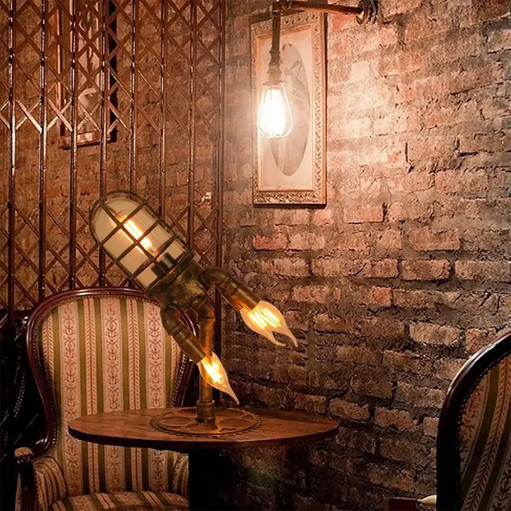 Unisex Steampunk Rakett Bordlampe - Unik Industriell Stil