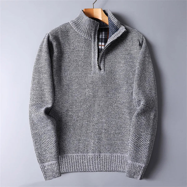 Herre Genser Half Zip Høy Nakke med Glidelås