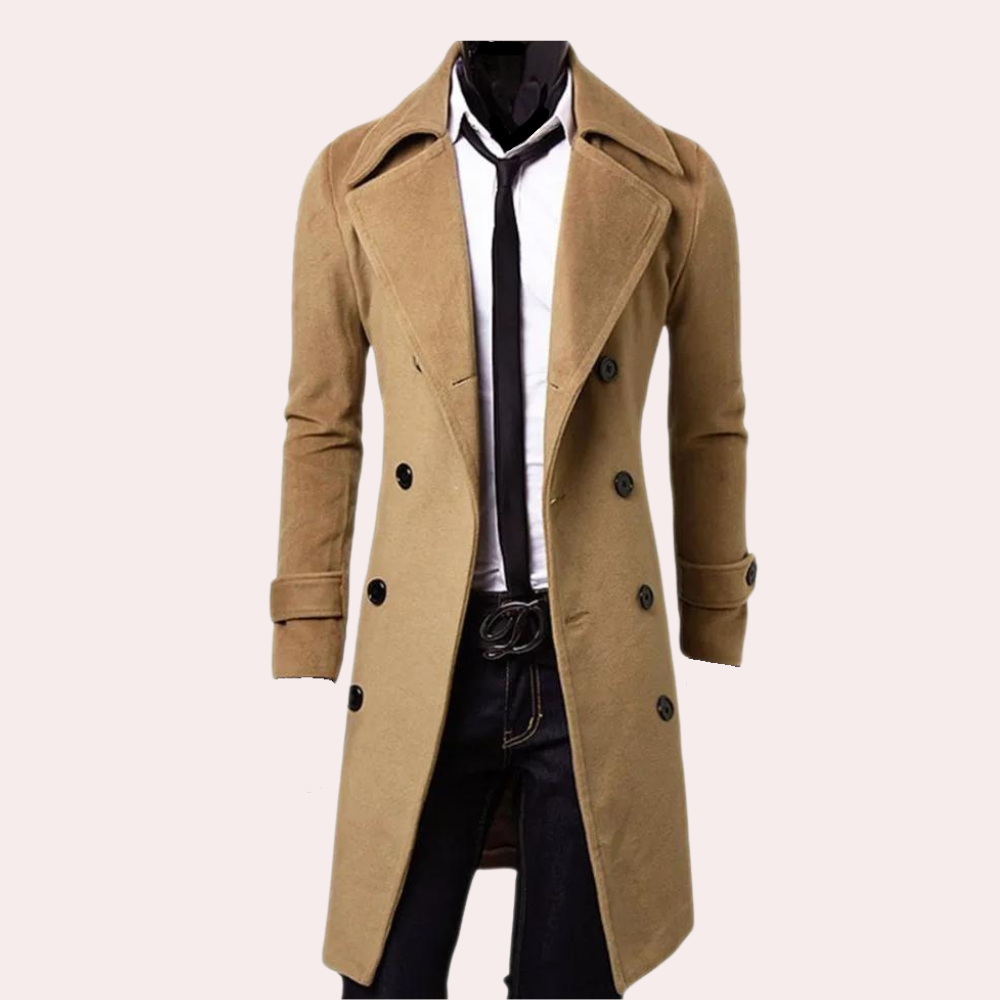 Herre Dobbeltradet Trenchcoat Stilren