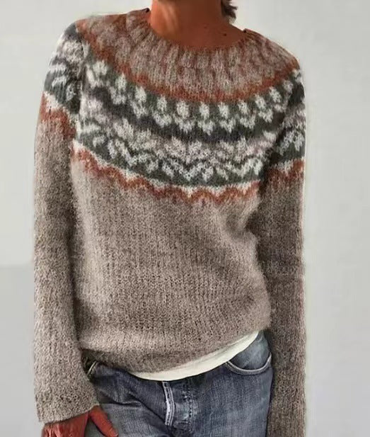 Strikket Collegegenser for Kvinner - Retro Stil