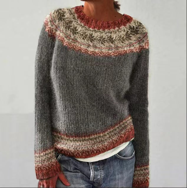 Strikket Collegegenser for Kvinner - Retro Stil