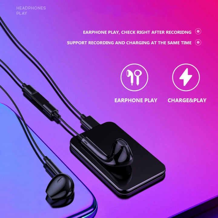Bærbar Mini Stemmeopptaker 64GB – Svart