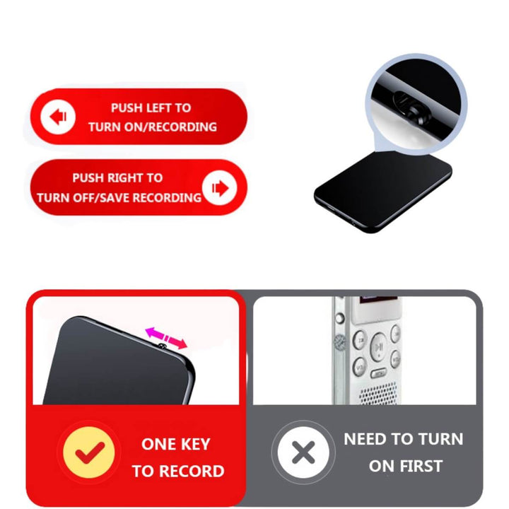 Bærbar Mini Stemmeopptaker 64GB – Svart