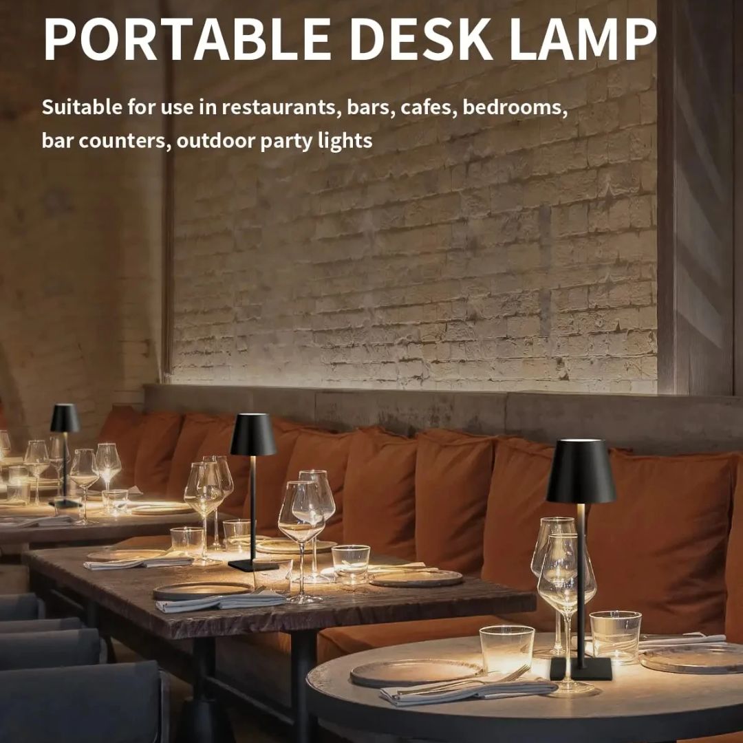 Trådløs Bordlampe med Berøringskontroll og USB-lading