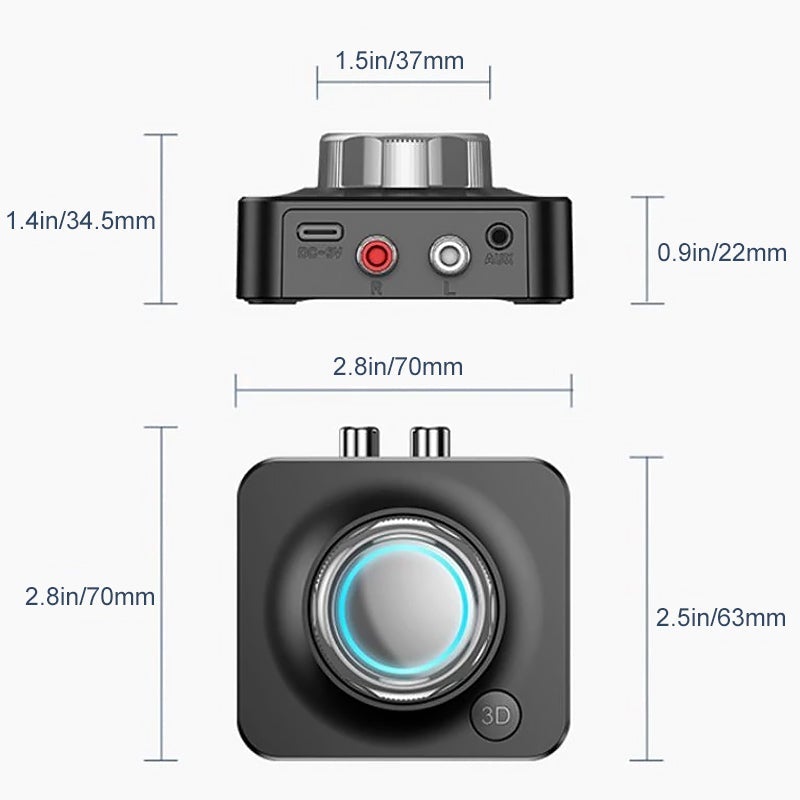 Bluetooth 5.0 Audio RCA-mottaker - Trådløs Musikkstreaming