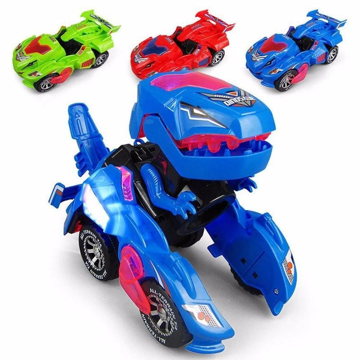 Transformerende Dinosaurbil med LED-lys for Barn