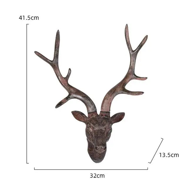 Unisex 3D Hjorthode Veggdekorasjon