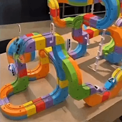 Unisex 3D Jernbanekonstruksjonssett med Oppladbart Lokomotiv