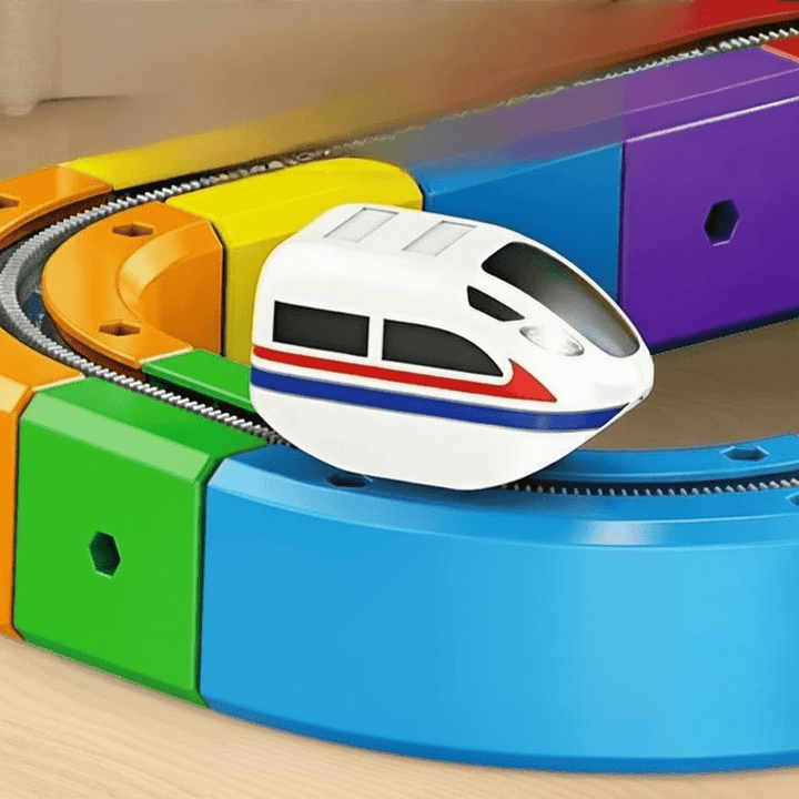 Unisex 3D Jernbanekonstruksjonssett med Oppladbart Lokomotiv