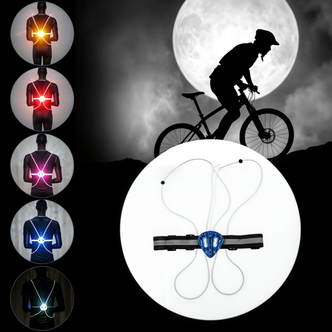 Unisex LED Refleksvest for Maksimal Synlighet og Sikkerhet i Mørket