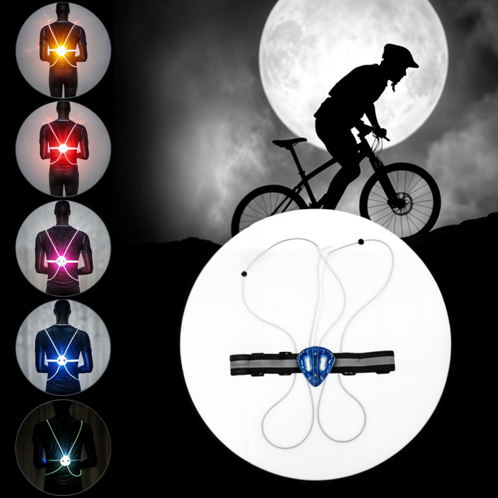 Unisex LED Refleksvest for Maksimal Synlighet og Sikkerhet i Mørket